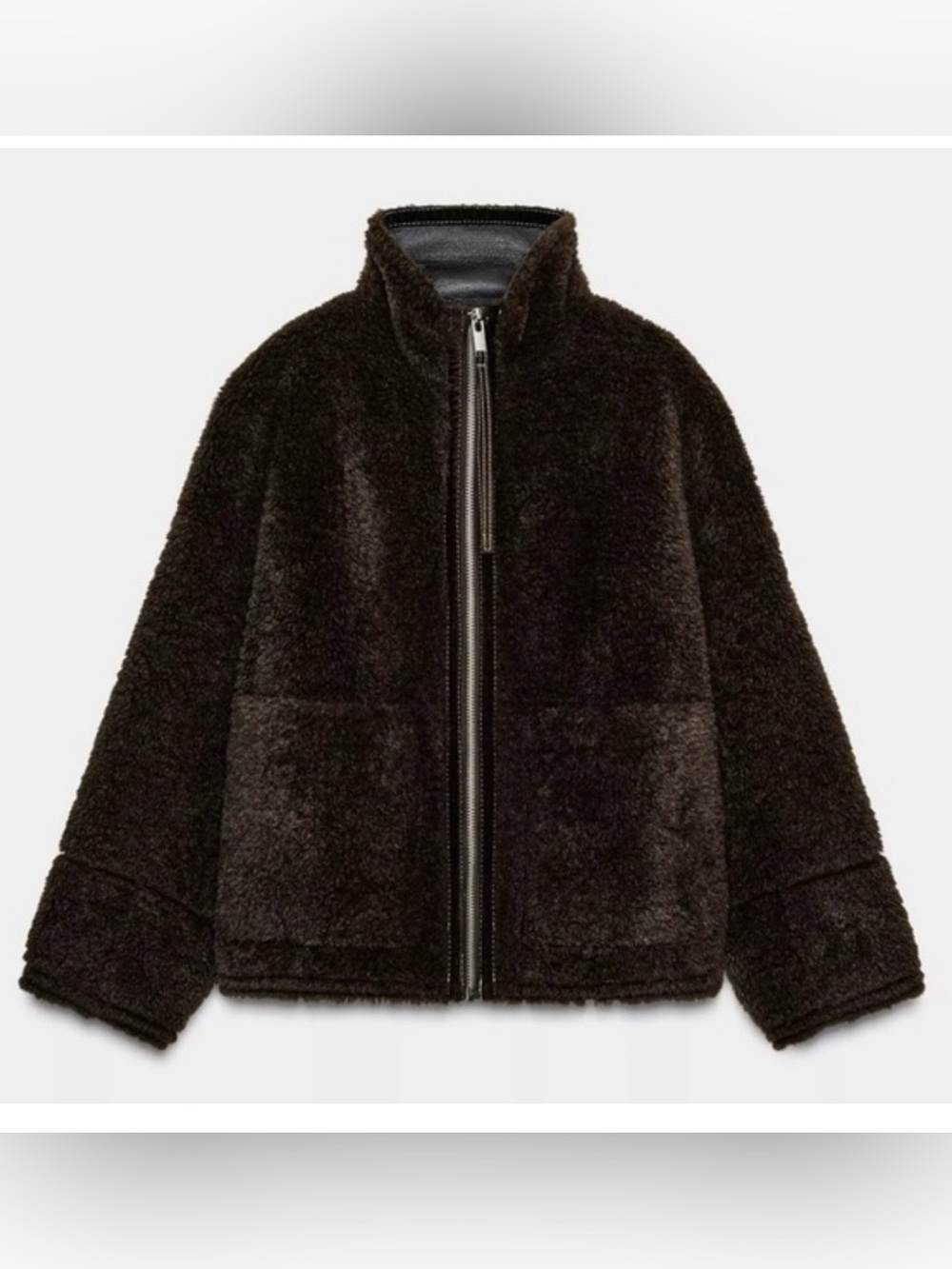 Zara Brown High Collar Teddy jacket